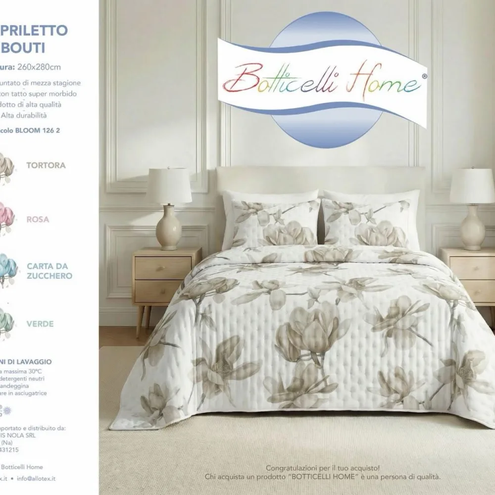Copriletto matrimoniale BOUTI bloom 126 2 Botticelli home